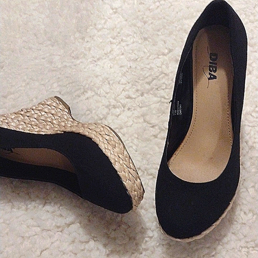 Navy Diba Canvas wedges